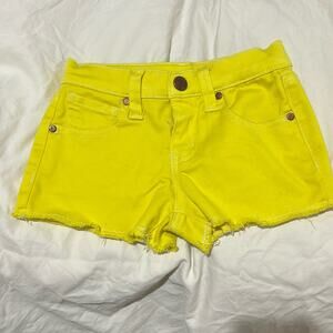 Cheeky 6x yellow denim stretch jean style shorts adjustable waist nwot pockets